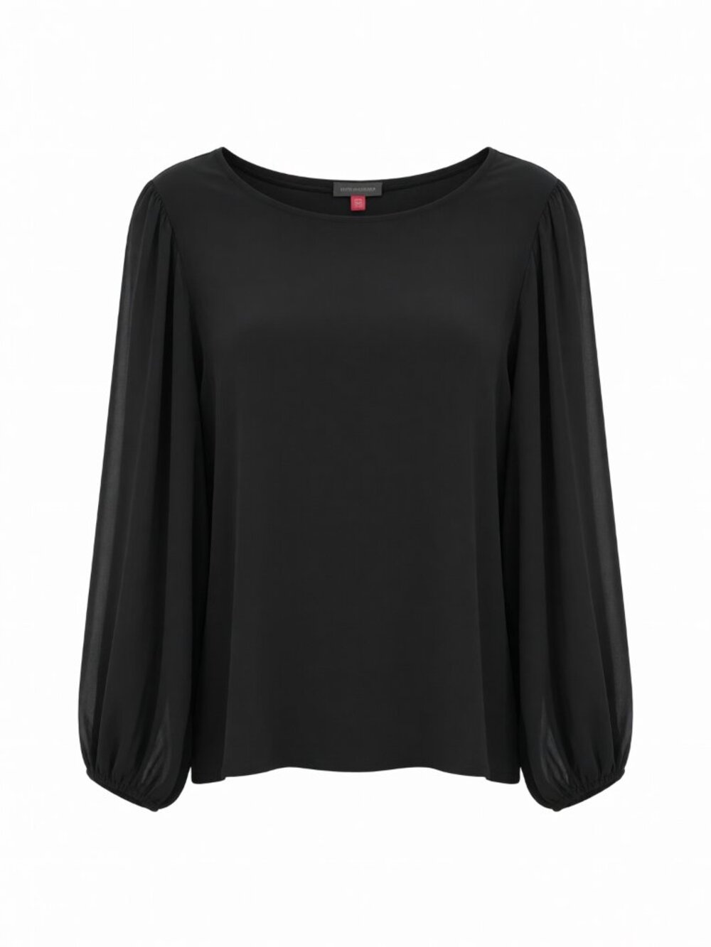 Vince Camuto Women's Sheer Sleeve Blouse Women XL Black